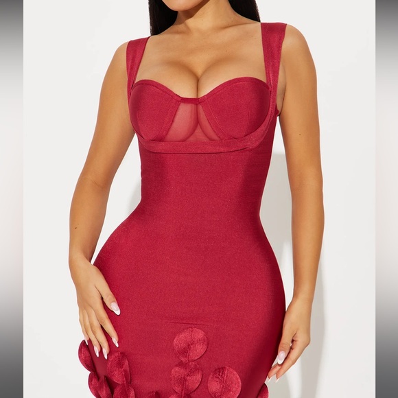 NEW Fashion Nova Red Bandage Mini Dress - Picture 2 of 3